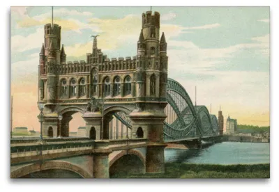 Produktbild von Premium Textil-Leinwand 120x80cm quer Premium Textil-Leinwand 120 cm x 80 cm quer Elbbrücke in Hamburg | Wandbild, HD-Bild auf Keilrahmen, Fertigbild auf hochwertigem Vlies, Leinwanddruck von Jens Siebert