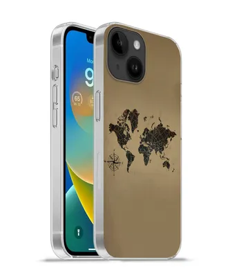 Produktbild von MuchoWow® Handyhülle Schutzhülle Hülle für Apple iPhone 14 - Softcase Weltkarte - Design - Vintage Silikon Softcase Handy Hülle - Mobiltelefonhülle