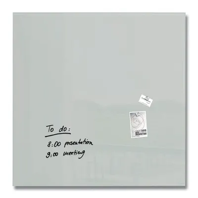 Produktbild von SIGEL GL203 Glas-Whiteboard / große Glasmagnettafel Artverum, 100x100 cm, grau