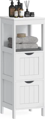 Produktbild von Songmics Badkommode Holzregal 4 Etagen Weiss