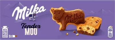 Obrázok produktu pre Milka Tender Moo Biscuit s kúskami mliečnej čokolády 140 G (5 X 28 G)