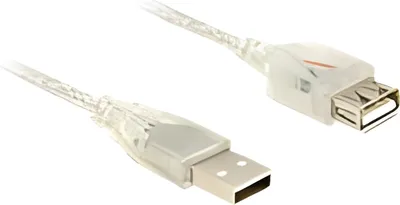 Produktbild von Delock - USB-Verlängerungskabel - USB (W) zu USB (M) - USB 2.0 - 5 m - durchsichtig