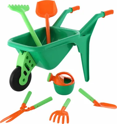 Produktbild von Polesie Schubkarre Gartenfüllung mit Schaufel Rechen Gießkanne Schere