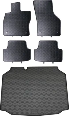Produktbild von Gummi Fußmatten + Kofferraumwanne Set für Seat Leon 3 Typ 5F, Bj. 2013-