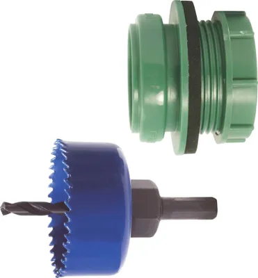 Produktbild von Kombi-Set Anschraub-Muffe DN 50, KS-grün, inkl. Kreisschneider Ø 59 mm