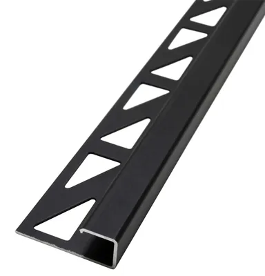 Produktbild von Dalsys Fliesenschiene Eckprofil 2,5m x 10mm Quadratprofil Aluminium (eloxiert) Schwarz, Fliesenprofil