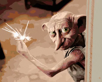 Obrázok produktu pre Zuty - Maľovanie podľa čísel - ČARUJÚCI DOBBY (HARRY POTTER), 40x50 cm, vypnuté plátno na rám