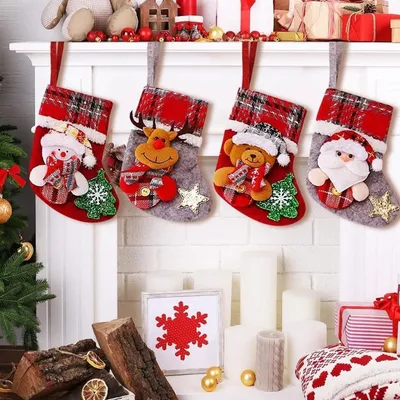 Produktbild von 4er Set Nikolausstrumpf Kinder Weihnachtsstrumpf Personalisiert zum Befüllen
