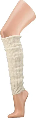 Produktbild von krautwear® 1 Paar Stulpen mit Alpakawolle ca. 40cm Legwarmers Grobstrickstulpen (wollweiss)