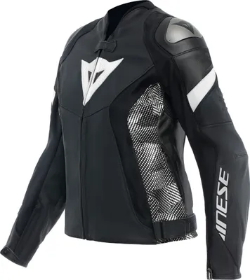 Obrázek produktu pro Dainese Avro 5 dámská kožená bunda na motorku, černá/bílá, 42 mm