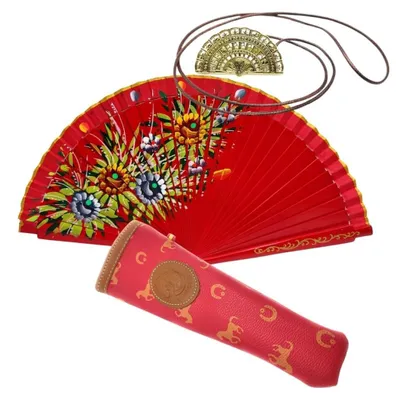 Produktbild von Faltventilator mit Blumen und Canvas-Tasche