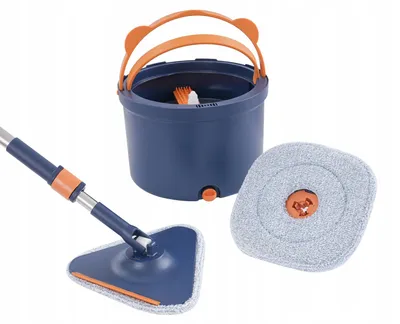Produktbild von Drehmopp Set mit Mikrofaser und Eimer, Nass-Trockenreinigung