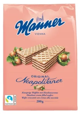 Zdjęcie produktu dla Manner wafle z orzechami laskowymi 200g