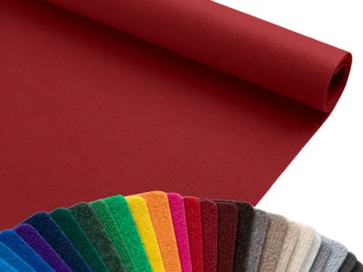 Produktbild von Primaflor Eventteppich Rips DUBLIN - Dunkelrot - 1,00m x 24,50m - Meterware - Viele Farben - Schwer Entflammbarer Messeteppich, Rutschfester Hochzeichtsläufer, Läufer für Hochzeiten