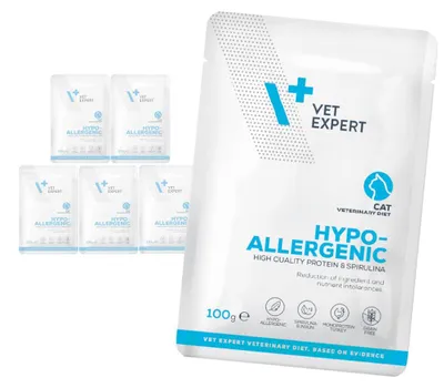 Zdjęcie produktu dla Vet Expert Veterinary Diet Hypoallergenic 6x100g Hipoalergiczna Mokra Karma Weterynaryjna Dla Kota Z Indykiem