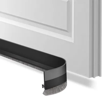 Productafbeelding van Deurafdichting Borstel - Tochtstopper Strip - Energie Besparen - Zelfklevend Flexibel - 3 cm Breed - Zwart