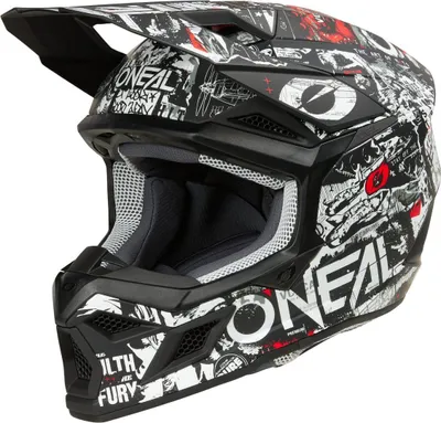 Produktbild von Oneal 3SRS Attack Motocross Helm, schwarz/weiß, 2XL