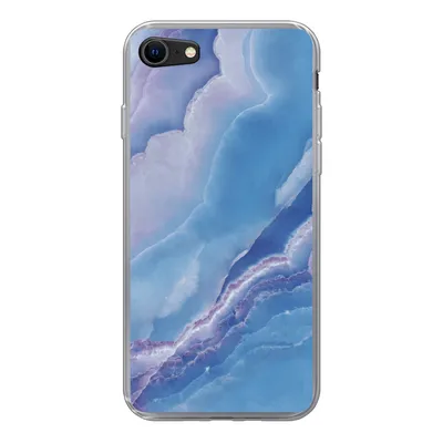 Produktbild von MuchoWow® Handyhülle Schutzhülle Hülle für iPhone 7 Natursteine - Lila - Mineralien Silikon Softcase Handy Hülle - Kartenhalter