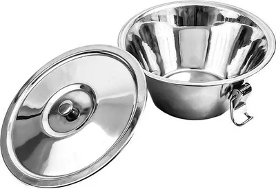 Produktbild von Edelstahl-Custardform mit Silberbeschichtung und Drehverschluss in Bäckereiform, 22 cm, mit Deckel