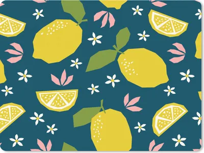 Produktbild von MuchoWow® Mauspad Mousepad Zitrone - Muster - Sommer 40x30 cm - Mousepads - Maus Mat - Pad - Mausunterlage - Anti Rutsch