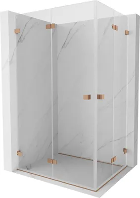 Image de Mexen Lunar-F Duo cabine de douche pliante 90 x 70 cm, transparent, cuivre brossé - 836-090L-070P-65-00