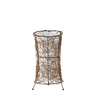 Produktbild von SKOV Tischleuchte 41652 – Ø20CM, E27, Rattan & Stoffschirm – Natürliches Design für eine warme Atmosphäre