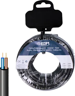 Immagine prodotto di Cavo per tubi elettrici EDM 28726 Nero 20 m 2 x 0,75 mm H05VV-F