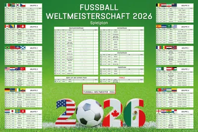 Produktbild von Fussball WM 2026 Spielplan - 61x91,5 cm