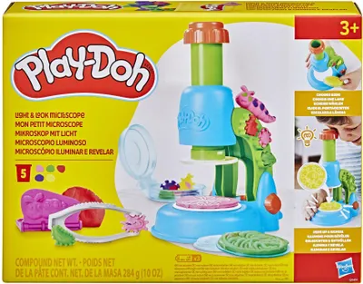 Zdjęcie produktu dla Play-Doh Podświetlany mikroskop, 3 lat(a), Wymagane baterie, Kopolimer akrylonitrylo-butadieno-styrenowy (ABS), Metal, Polipropylen (PP), Polietylen, 17 szt.
