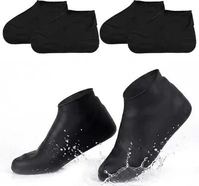 Produktbild von Schuhüberzieher 1 Paar, wasserdicht, wiederverwendbar, Silikon, schwarz, für Regen