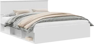 Immagine prodotto di vidaXL Struttura letto con testata bianca 160 x 200 cm in legno di pino massiccio