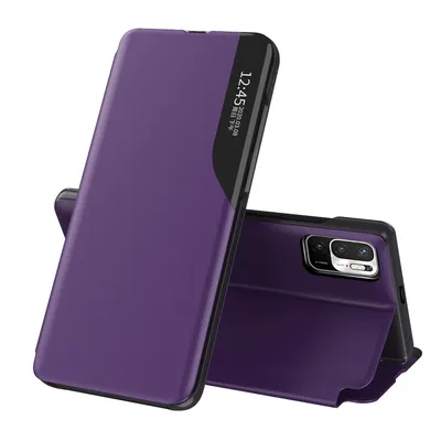 Obrázek produktu pro Flipové pouzdro pro Xiaomi Redmi Note 10 5G,Polyuretankůže pouzdro s okénkem a funkcí stojánku Fialová