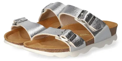 Image de Sandales plates pour femmes Two Steps, couleur argent, matière synthétique, taille 35