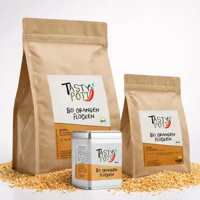 Produktbild von Tasty Pott  Orangenschalen Flocken - im Beutel - 30g