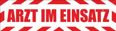 Produktbild von INDIGOS UG - Magnetschild "Arzt im Einsatz" mit Rahmen 45 x 12 cm - Magnetfolie für Auto / LKW / Truck / Baustelle / Firma