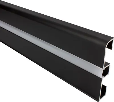 Produktbild von - C01 LED Aluprofil schwarz Sockelleiste 1m opal