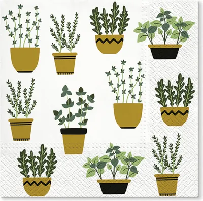 Image de 20 serviettes en papier 33 x 33 cm Plantes