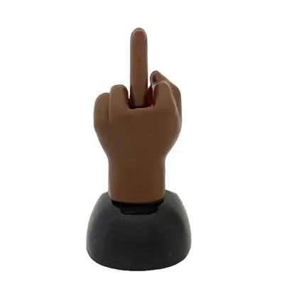 Produktbild von Solar Dekofigur Stinkefinger mit 'Fuck off' Aufschrift, 11 cm hoch, 6 cm breit