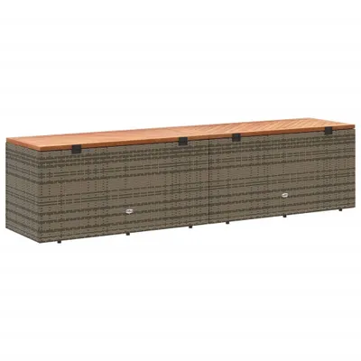 Obrázok produktu pre vidaXL Záhradná truhla sivá 220x50x54 cm polyratan akáciové drevo