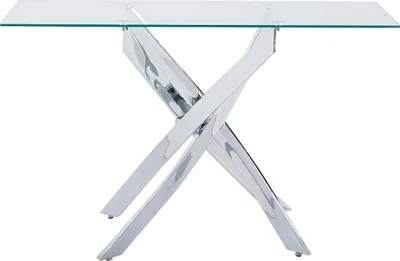 Produktbild von Konsole aus gehärtetem Glas und verchromtem Metall - Transparent - COSIMA