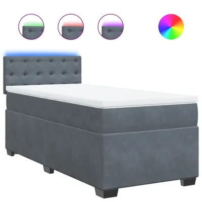 Obrázek produktu pro vidaXL Postel Boxspring s matrací Dark Grey 100x200 cm Velvet