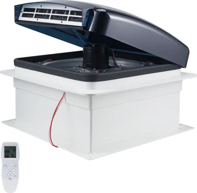 Produktbild von VEVOR Wohnmobil-Lüfter 410x410x252 mm, Dachlüfter 12 V, umkehrbarer Lüfter mit 10 Gang & Fernbedienung, Regenabdeckung, elektrischer Deckel, Abluftventilator, Dachlüftung passend für RV Dachöffnungen