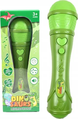 Produktbild von Kindermikrofon Dinosaurier Grün - Musikspielzeug mit Melodien - Interaktiver Singspaß 22cm