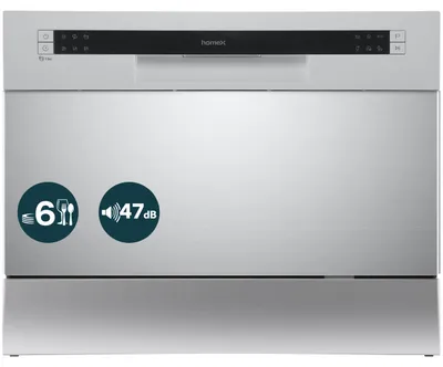 Produktbild von homeX GST6AD-S Tischgeschirrspüler, Mini Geschirrspüler - 6 Programme, Spülmaschine klein für 6 Maßgedecke, AquaStop