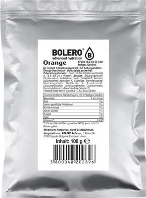Produktbild von Bolero Drinks 100g Beutel Orange Getränkepulver zuckerfrei Orangengeschmack