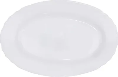 Produktbild von ORION Servierplatte aus Glas in WEISS oval Servierteller 23x15 cm