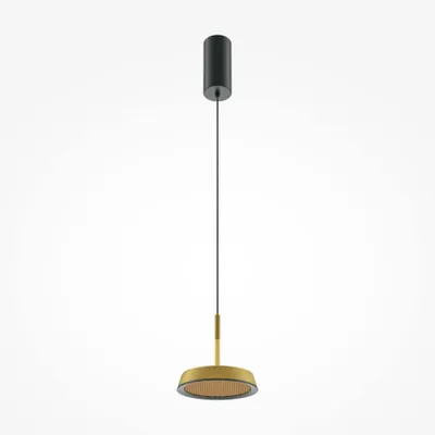 Zdjęcie produktu dla Lampa wisząca LED plaster miodu EL czarno-złota 12W ciepła 700lm aluminium wym:327x15,3x15,3cm IP20 Maytoni
