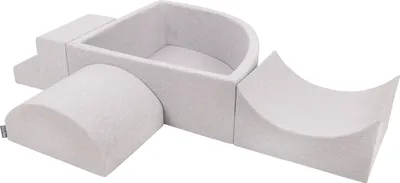 Produktbild von KiddyMoon Spielplatz Aus Schaumstoff Mit 300 Bälle 7cm Hindernisläufen Version 6 Viertel Eckig Bällebad Mit Bunten Bällen Für Babys Und Kinder