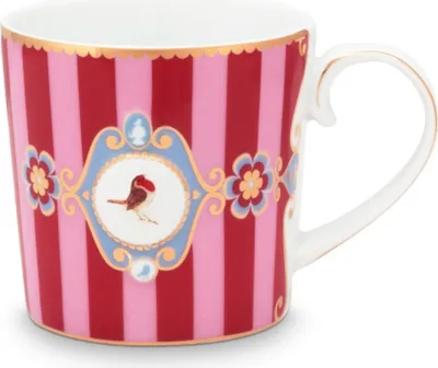 Image de Gobelet Love Birds Medallion Stripes, Couleur:Rouge-rose, Taille:250 ml