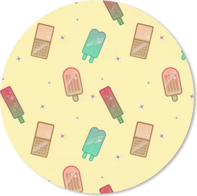 Produktbild von MuchoWow® Mauspad Mousepad Muster - Eiscreme - Sommer - Sterne 20x20 cm - Mousepads - Maus Mat - Pad - Mausunterlage - Schreibtischmatte